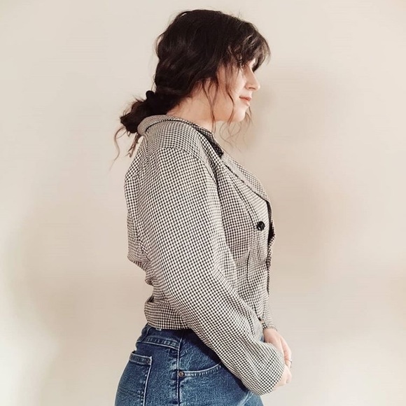 B&W Cropped Vintage Blazer - Picture 3 of 6